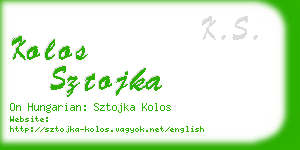 kolos sztojka business card
